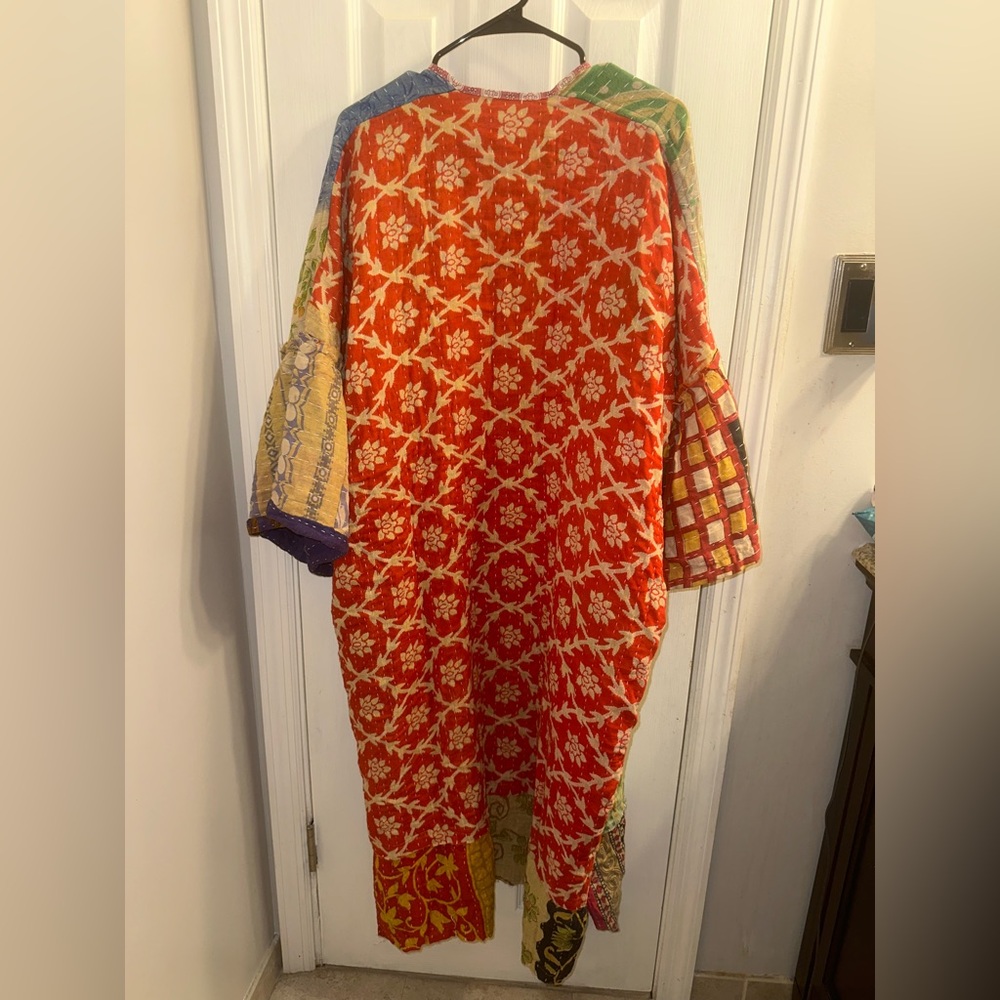 Rahab’s Rope Reversible Kantha Patchwork Kimono Robe - Picture 8 of 12